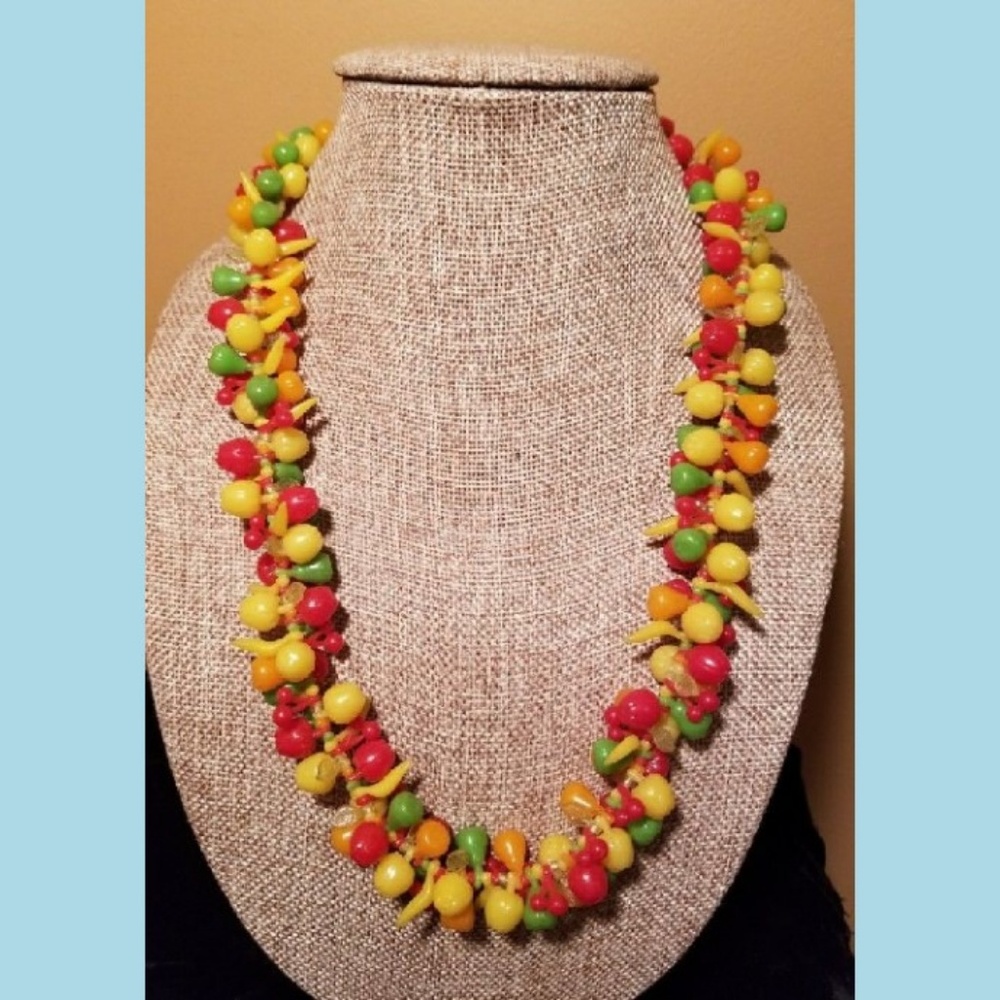 Vintage West Germany Cast Early Plastic Necklace